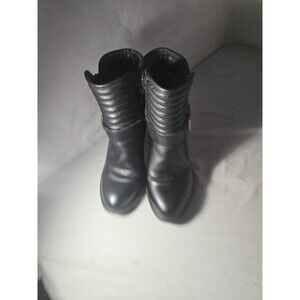 White Mountain Black Leather Ankle Boots Womens Size 8M
